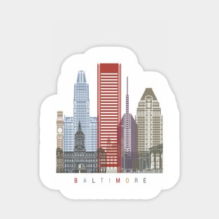 Baltimore skyline poster Sticker